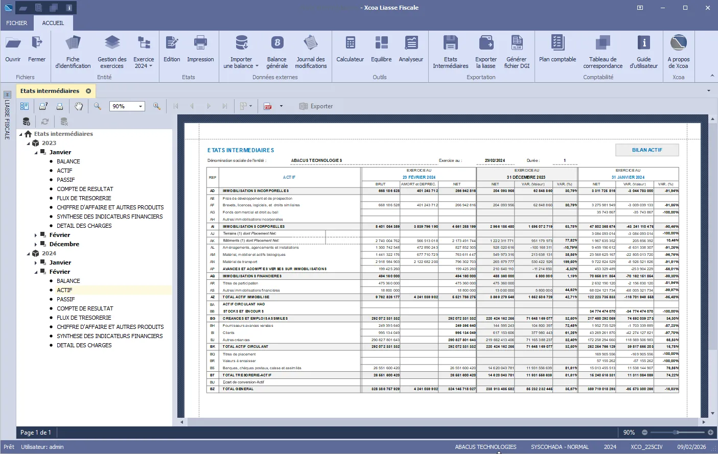 Xcoa - États intermédiaires